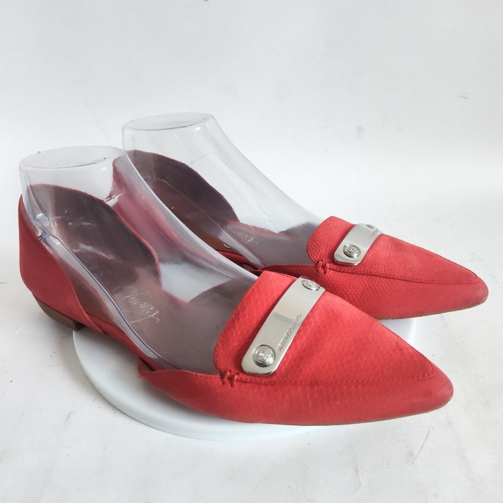 Arturo Chiang Flats 8.5 M Pointed Toe D'Orsay Shoes Coral Leather Preppy Kiera